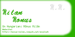 milan monus business card